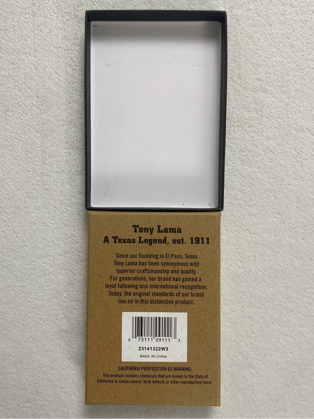 Tony Lama Genuine Leather Boho/Southwest Fabric Pattern Tri Fold Wallet - Picture 9 of 10